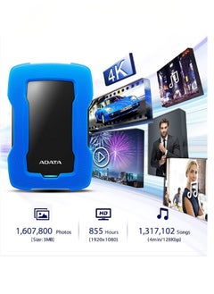 ADATA ADATA HD330 5TB USB 3.0, High-speed Shock-absorbing External Hard Drive, Extra Slim Portable Waterproof Mobile Hard Drive, (5TB Blue)  - Image 4