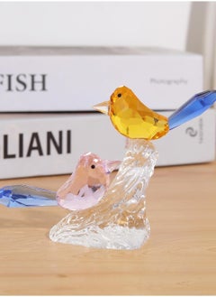 RARELY Crystal Birds Figurines Collectibles Crystal Gift Favor 2Birds On Tree Branch Art Glass Animal Figurine Craft Ornament Home Table Décor  - Image 3
