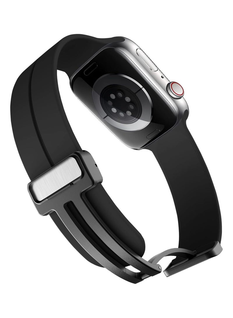 DUSALA Magnetic Silicone Watch Band 45mm/49mm Quick Release Strap for Men & Women Soft Skin Friendly Sport Replacement Band for Smartwatch & Analog Watches Durable, Waterproof, Magnetic Folding Clasp for All-Day Comfort - Image 5