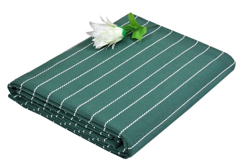 Crazyweaves 100% Cotton Green Dobby Weave Single Bedsheet(60"X 90") – Soft & Breathable Fabric, Premium Handloom Finish, Durable & Skin-Friendly, Without Pillow Covers - Image 4