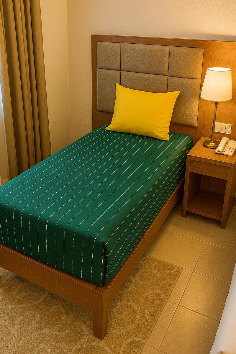 Crazyweaves 100% Cotton Green Dobby Weave Single Bedsheet(60"X 90") – Soft & Breathable Fabric, Premium Handloom Finish, Durable & Skin-Friendly, Without Pillow Covers - Image 1