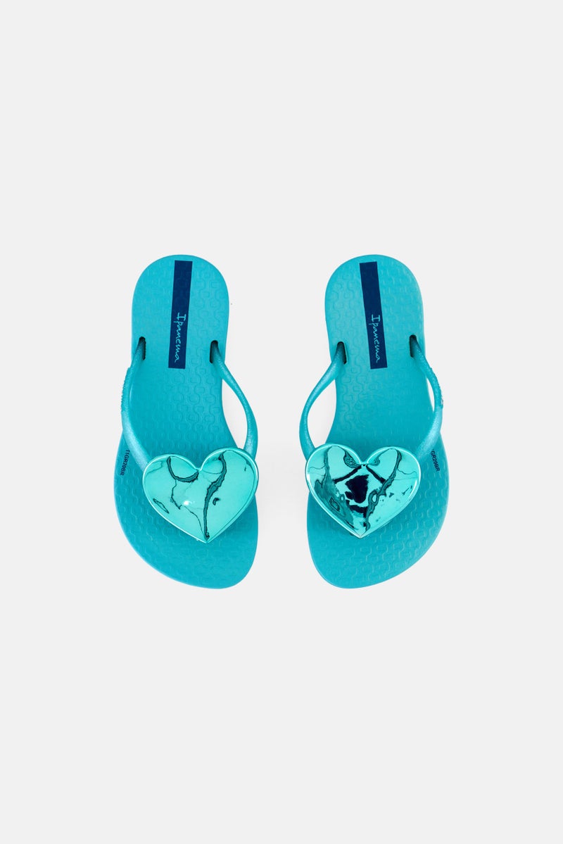 Ipanema Kids Girl Slip On Slipper, Blue Glitter  - Image 3