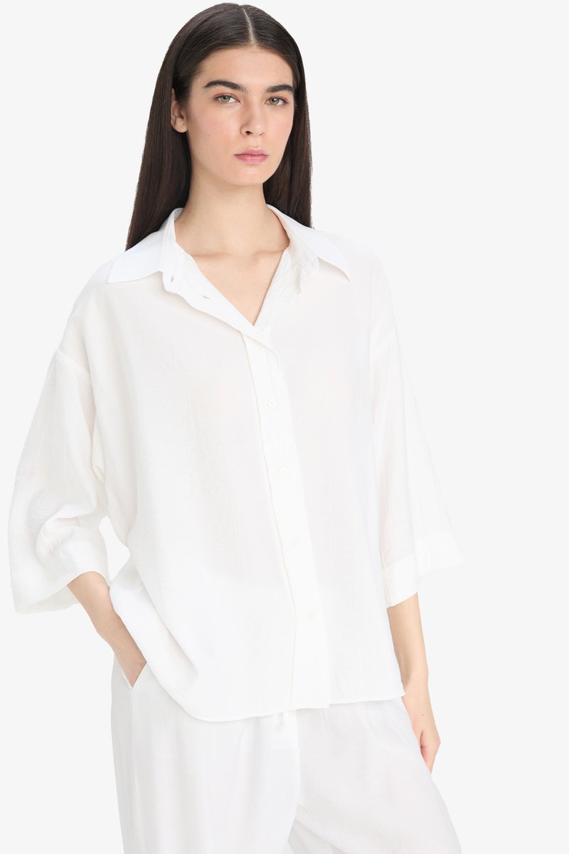 ديفاكتو قميص كم طويل اوفر سايز كرنكيل - Image 3