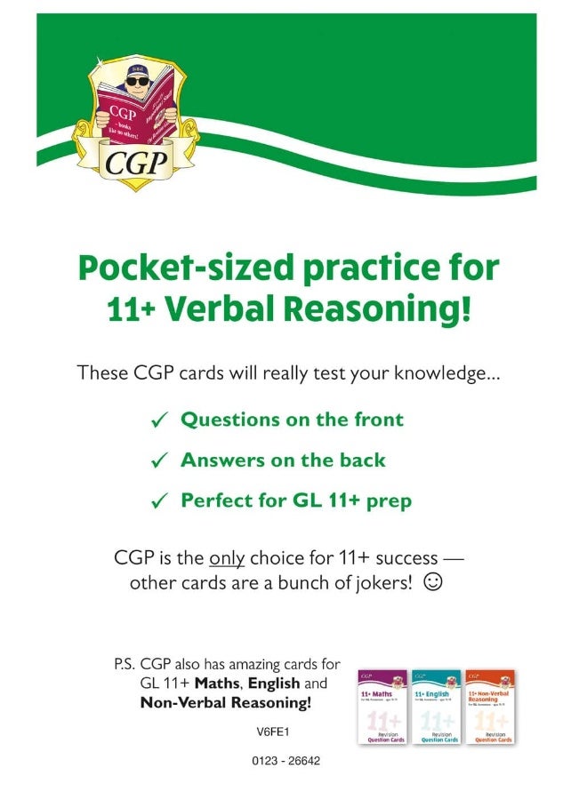 11+ GL Verbal Reasoning Practice Question Cards - Ages 10-11 - Image 2