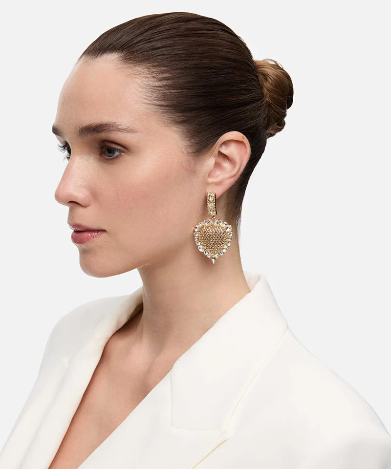 ايبيكيول Embellished Heart Drop Earrings