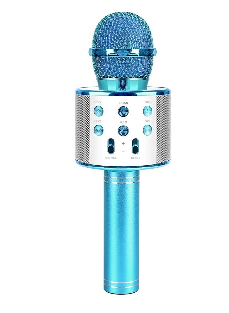 Kids Wireless Bluetooth Microphone, 5 in 1 Portable Speaker, Handheld Karaoke Microphone and Recorder with Adjustable Remix for Kids Boys D-03 - Image 1