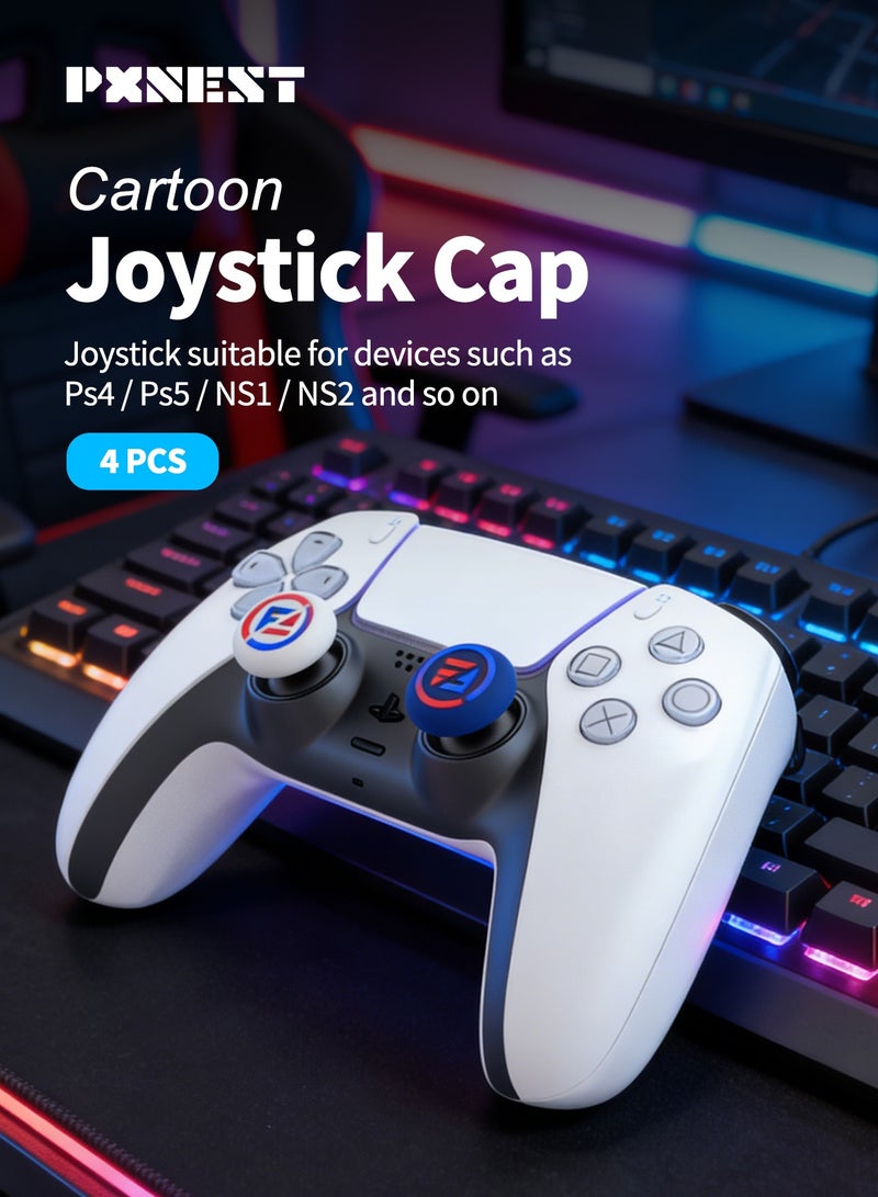 Pxnest Joystick Caps, Joystick Caps for PS5 / PS4 / Slim / Pro Controller,Steam Deck Controller, Switch Pro Controller / Switch2 Pro Controller, 2 pairs (4 pieces) - Image 2