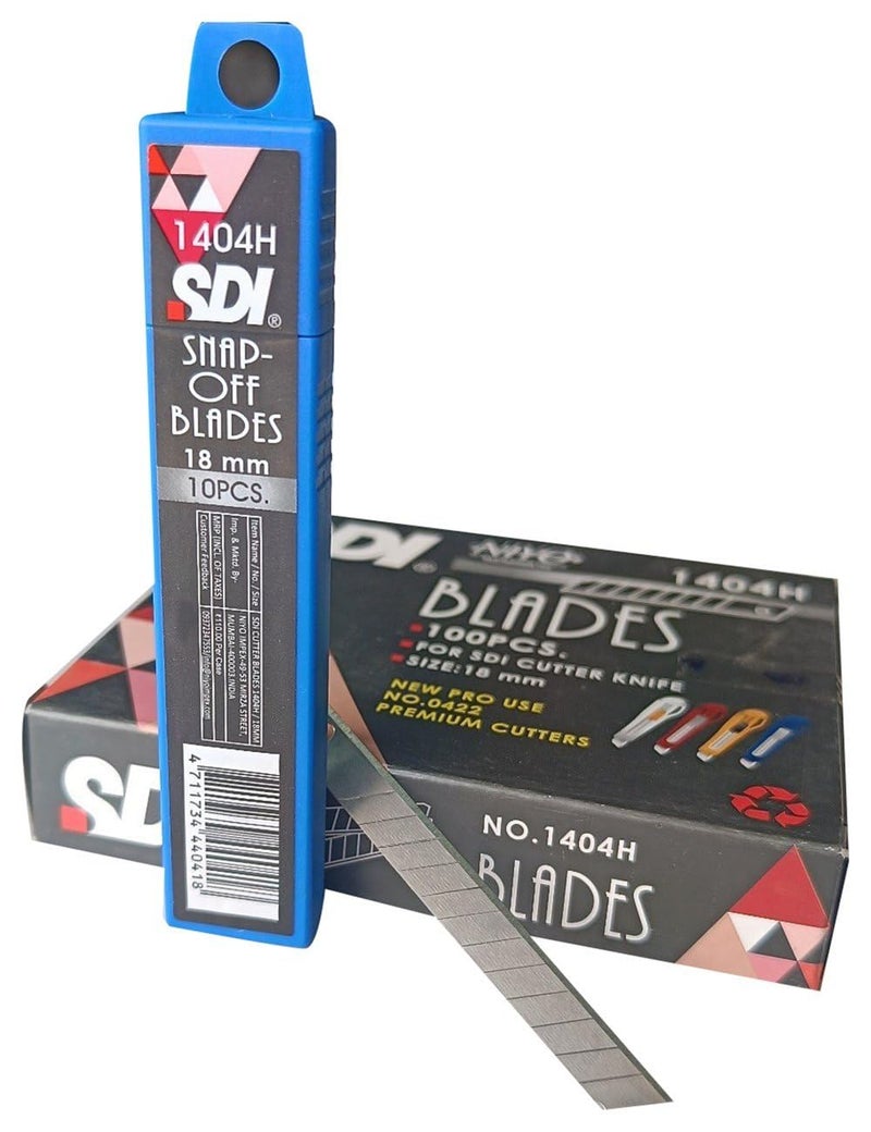 SDI SNAP OFF Cutter Blades 18MM 1404H, Pack of 100pcs - Image 1