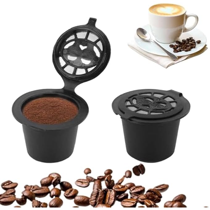 HASTHIP 2 Pack Refillable Reusable Coffee Filters Pods Compatible With Nespresso Food Grade Pp Coffee Capsules BpaFree Filter Cups Heat Resistant Easy To Clean 4G Capacity - Image 2