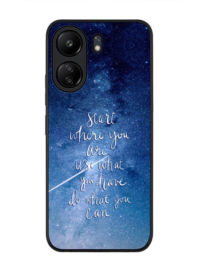 Stylizedd Rugged Black edge case for Xiaomi Poco C65, Slim fit Soft Case Flexible Rubber Edges Anti Drop TPU Gel Thin Cover- Start, Use, Do - Image 1