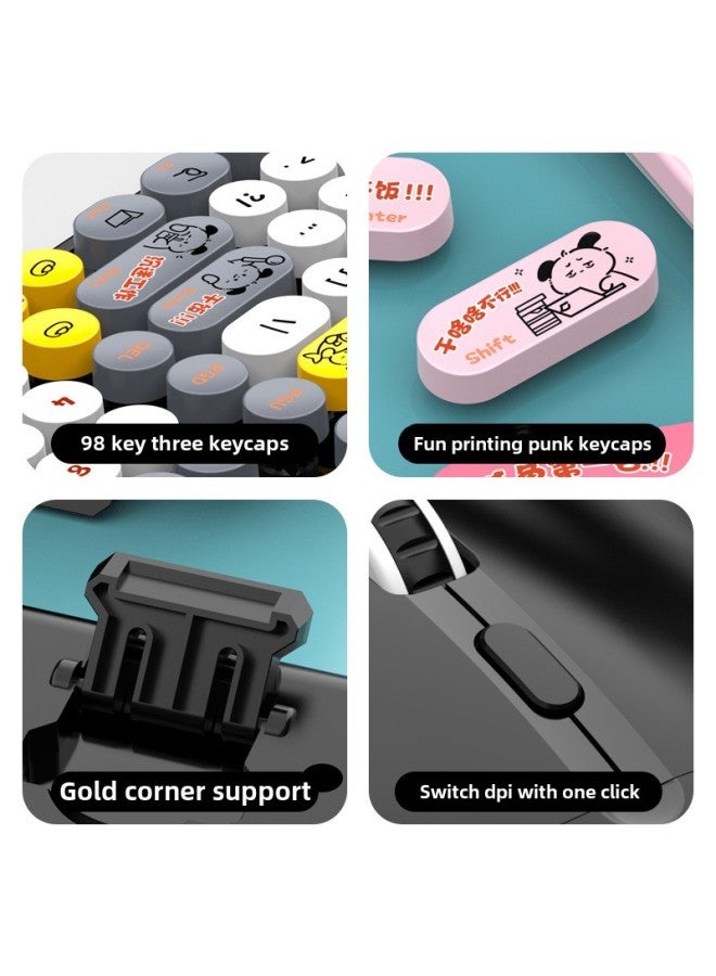 Viper K2 Color Matching Punk Keyboard And Mouse Cute Girl High-value Office Home Game Keyboard And Mouse Suit Cable-Colour:K2 Milk Coffee Color - Image 4