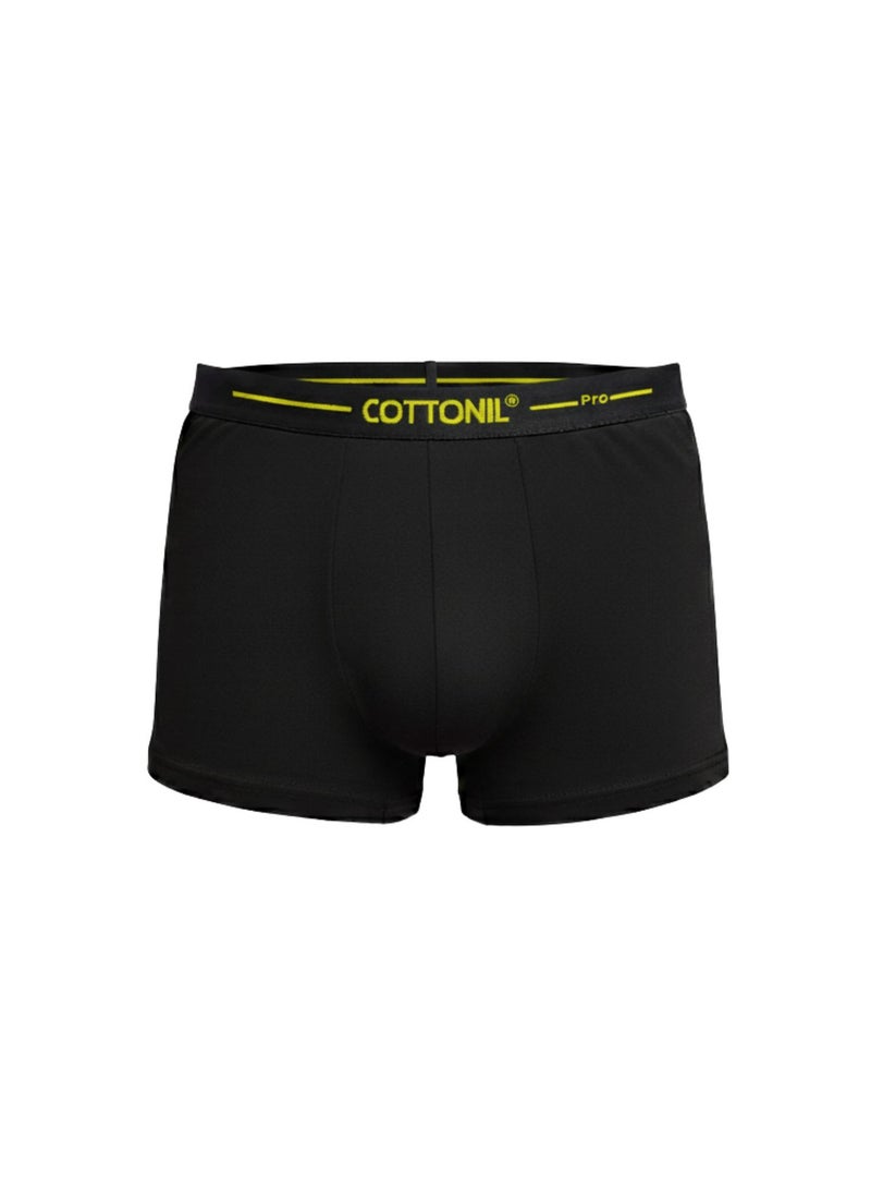 Cottonil Pro Men's Boxer Briefs, Super Black Cotton Underwear, 5-Pack, Colored Waistband Design - Image 4