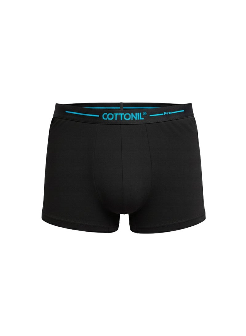 Cottonil Pro Men's Boxer Briefs, Super Black Cotton Underwear, 5-Pack, Colored Waistband Design - Image 5