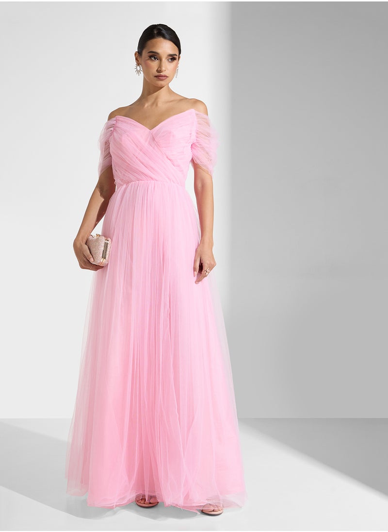 Namshi x - Off Shouldered Ruched Dress - Image 1