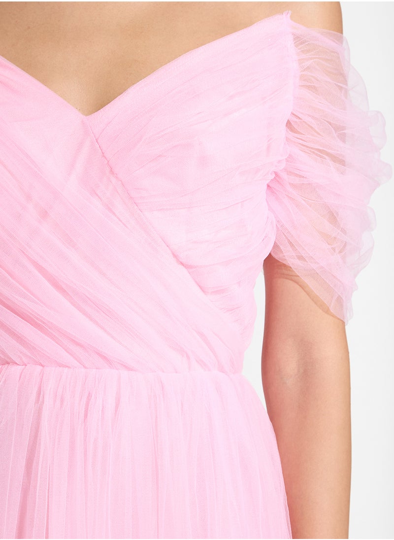 Namshi x - Off Shouldered Ruched Dress - Image 1