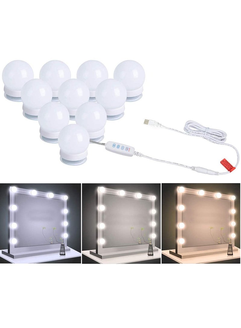 Hollywood Style LED Vanity Mirror Lights Kit with 10 Dimmable Light Bulbs For Makeup Dressing Table and Power Supply Plug in Lighting Fixture strip Vanity Mirror Light - Image 5