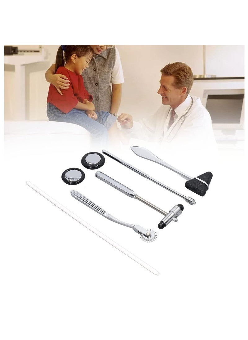 BIONEX - 5PCS Multifunctional Neurological Hammer Set with Ergonomic Handle, Stainless Steel - Image 1