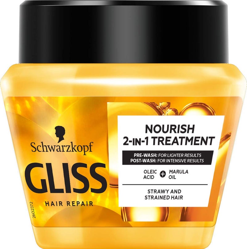 Gliss Schwarzkopf Gliss Kur Oil Nutritive Keratin Serum + Precious Beauty Oils Hair Repair Mask Masque for Anti-Split-Ends Treatment 300ml - Image 1