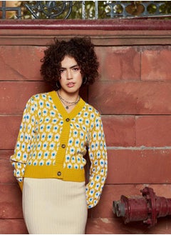 SASSAFRAS Floral Print Knitted Cardigan by Styli  - Image 2