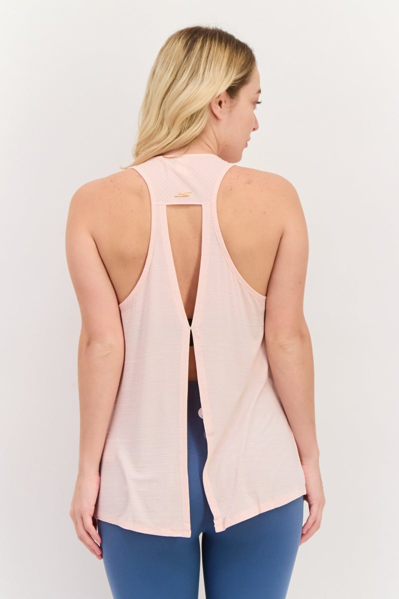 SKECHERS Women Sportswear Fit Sleeveless Training Top, Peach - Image 4