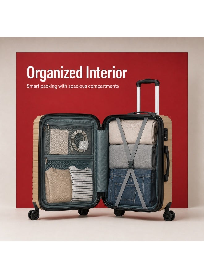 Original Luggage Set 3 Pieces, 20", 24", 28", Genuine Polypropylene Hard Shell, Lightweight Travel Suitcases, 360° Spinner Wheels, Telescopic Handle, Spacious Design, 2-Year Warranty, Authorized Replacement Support - Image 3
