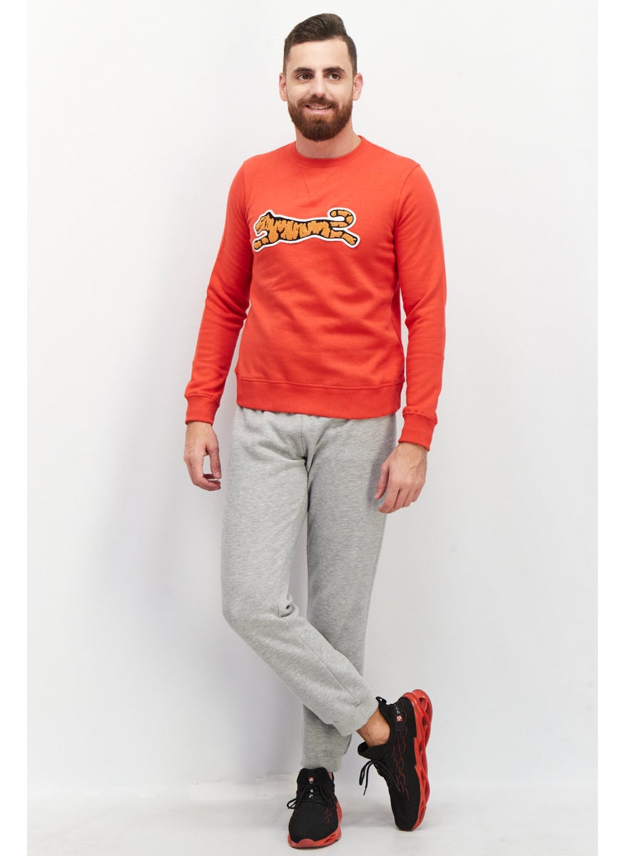 Men Crew Neck Long Sleeve Brand Logo Sweatshirt, Red - pzsku/Z2D9FAA4E81810BA8C937Z/45/_/1737641649/648d8d44-0ff1-478c-818d-cc236ca1a199