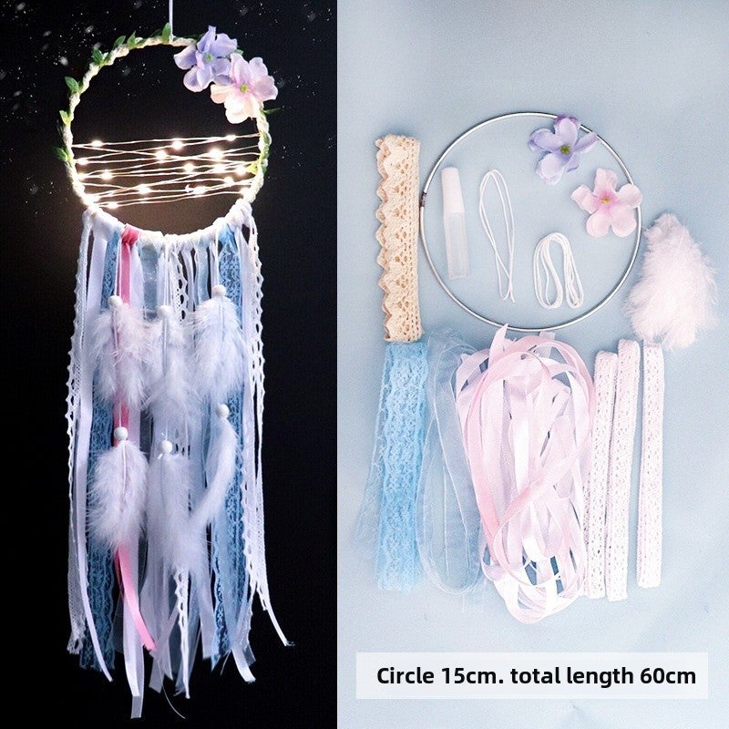 Dreamcatcher DIY Kit for Handmade Wind Chimes Milky Way (material package) to send lights 