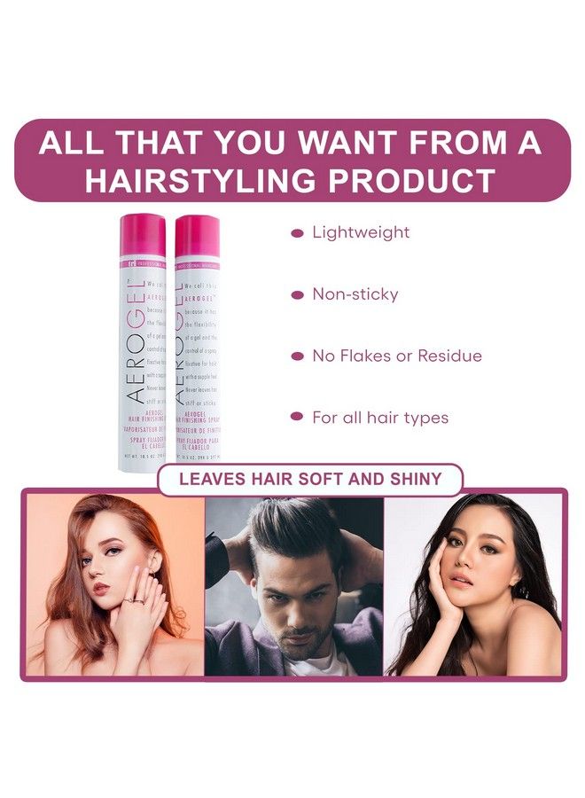 TRIDESIGN Tri Aerogel Hairspray Nontoxic Hair Finishing Spray For Styling Volumizing And Holding Curly Hair With Flexible Hold For Women And Men Pack Of 2 (10.5 Oz)  - Image 4