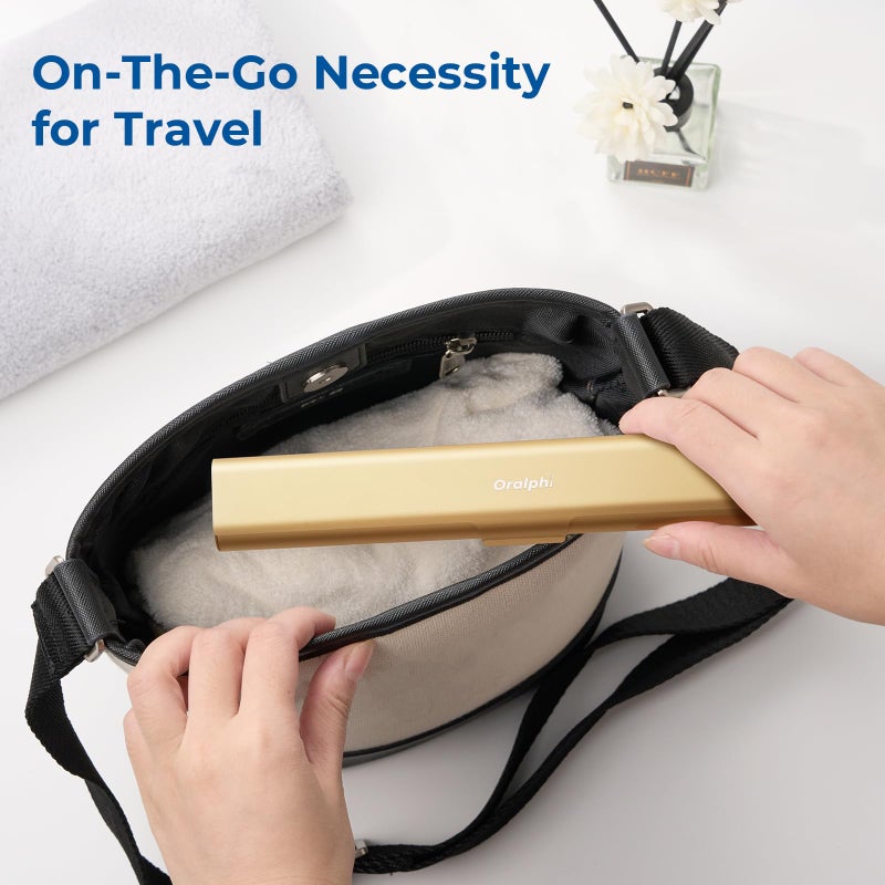 Oralphi Aluminum Toothbrush Travel Case, Portable Travel Toothbrush Holder, Durable Manual Toothbrush Box Container for Traveling, Bathroom, Camping, Business Trip-Gold - Image 4