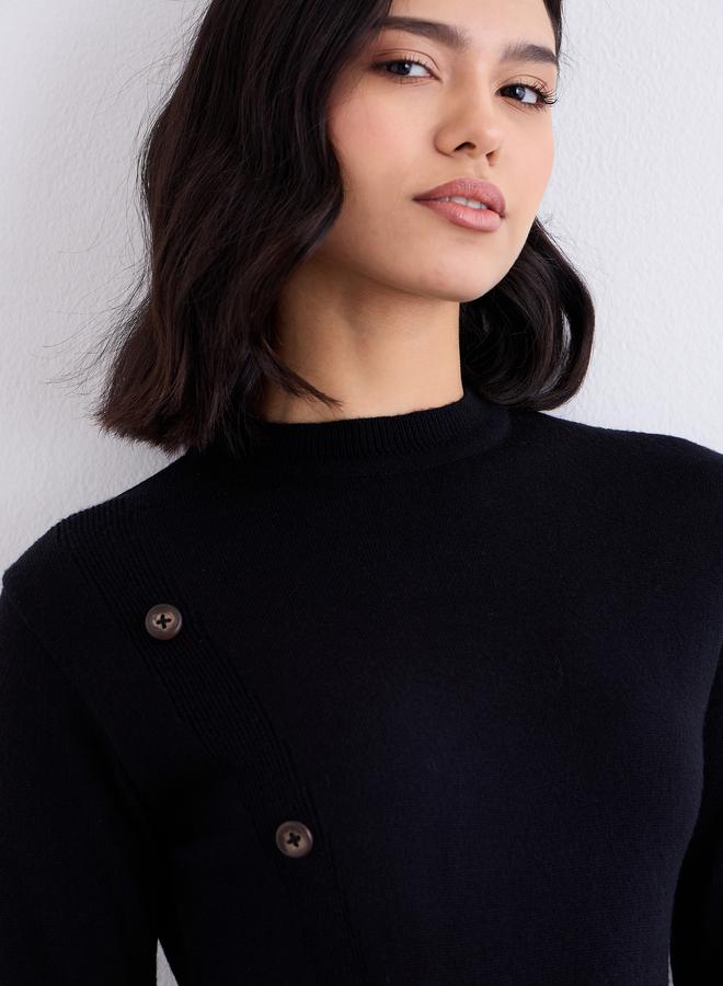 Amirah Amirah Black Slit Hem Knit Top and Trousers Modest Set - Image 4