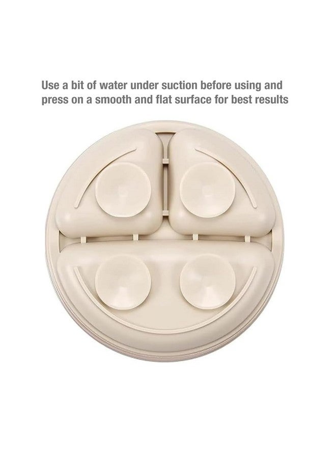 PandaEar 3 Pack Toddler Plates, Divided Suction Silicone Baby and Toddler Plates,Non-Slip - Dishwasher and Microwave Safe (Brown Tea Flax) - Image 4