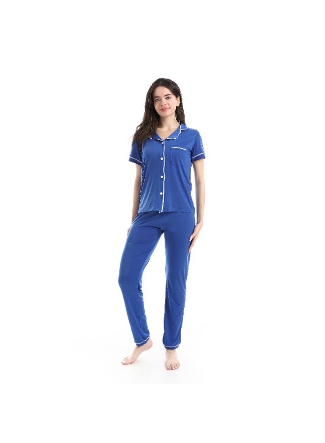 Caesar Women's pajamas, soft fabric, with buttons down the front - Image 2