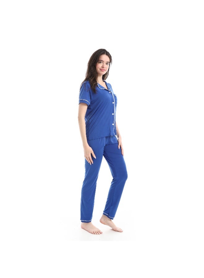 Caesar Women's pajamas, soft fabric, with buttons down the front - Image 4
