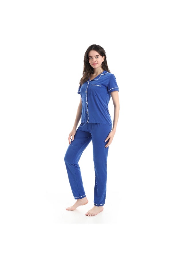 Caesar Women's pajamas, soft fabric, with buttons down the front - Image 3