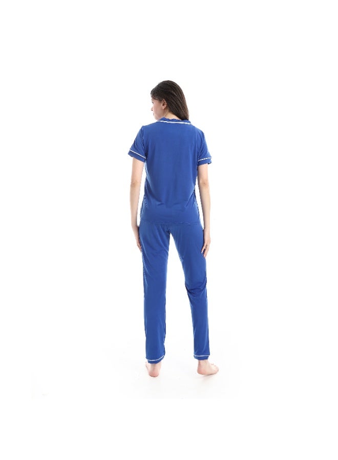 Caesar Women's pajamas, soft fabric, with buttons down the front - Image 5