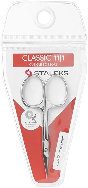 STALEKS STALEKS Classic 11 Type 1 Cuticle Scissors  Premium Quality Manicure Scissors  Stainless Steel Curved Scissors for Cuticles  Long Lasting Beauty Scissors for Cuticle Nail Care 