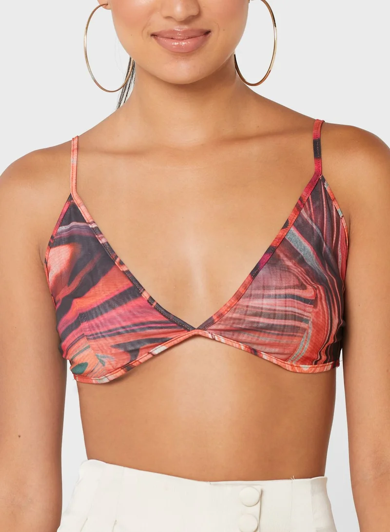 Missguided Printed Triangle Crop Top