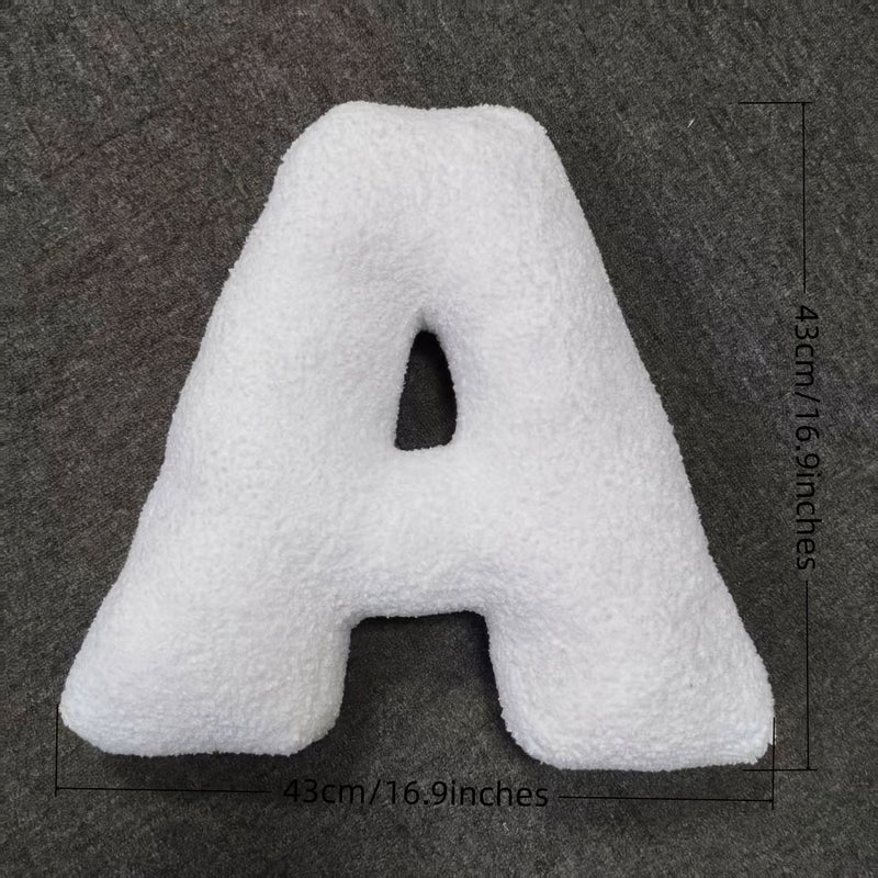 White Letter Throw Pillow Style A Decorative Sofa Bedroom 26 English Letters Home - Image 3