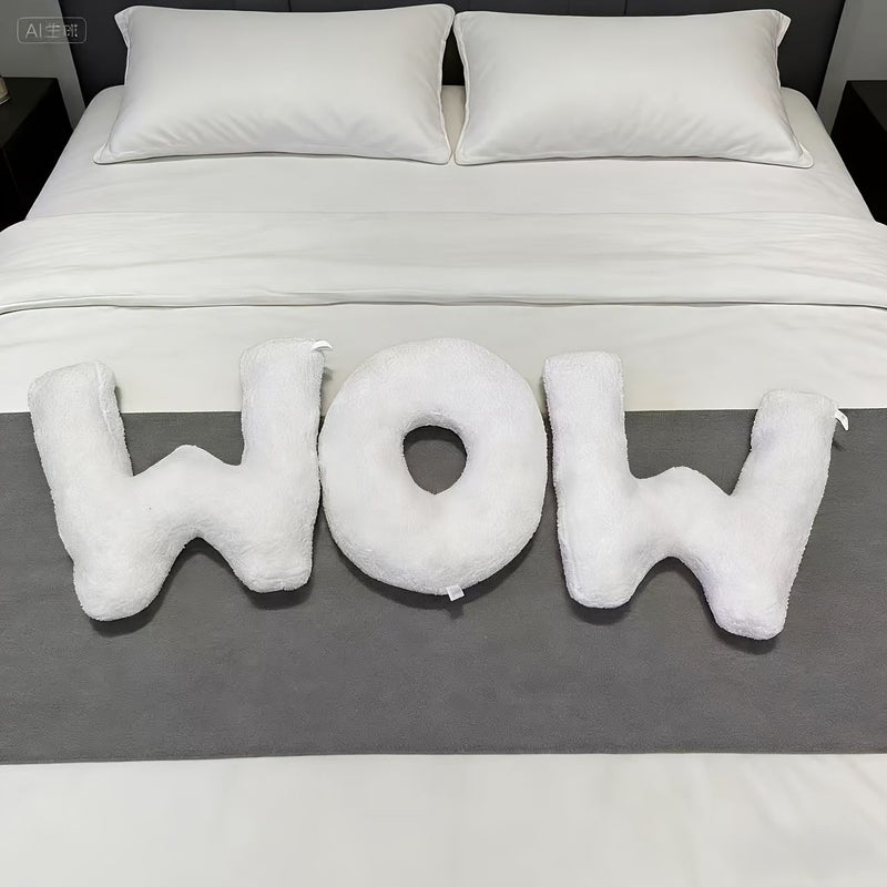 White Letter Throw Pillow Style A Decorative Sofa Bedroom 26 English Letters Home - Image 4