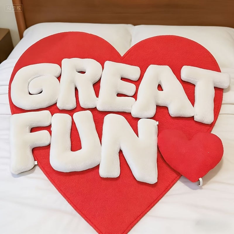 White Letter Throw Pillow Style A Decorative Sofa Bedroom 26 English Letters Home - Image 2