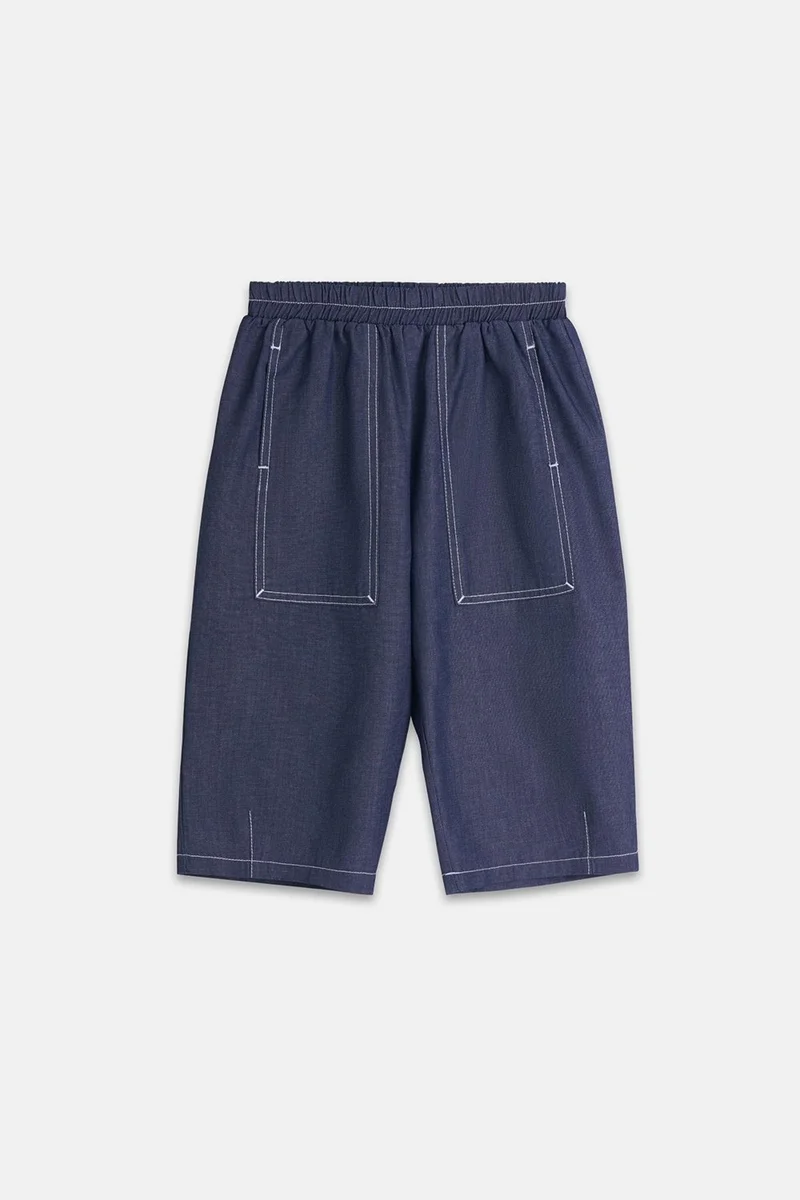 Fahhar Kids Double Needle Children's Trousers Jeans Blue