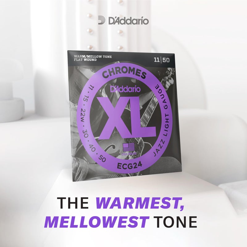 D'Addario XL Chromes Flat Wound Bass Guitar Strings - ECB81 - Long Scale - Regular Light, 45-100 - Image 3