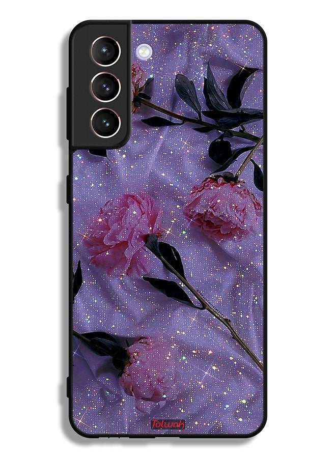 Tolwak Samsung Galaxy S21 Plus 5G Protective Case Cover Glitter Roses - Image 3