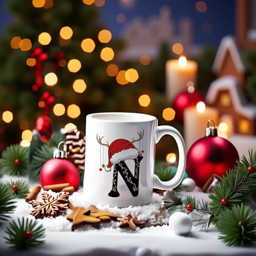 DAYS Christmas Alphabet Word Printed Ceramic Coffee Mug, 325ml Capacity, Christmas Xmas Gift for Kids Boy Girls (N) - Image 5