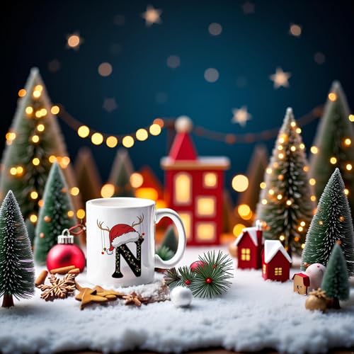 DAYS Christmas Alphabet Word Printed Ceramic Coffee Mug, 325ml Capacity, Christmas Xmas Gift for Kids Boy Girls (N) - Image 4