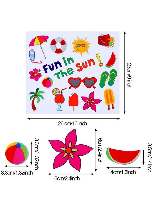 Outus 200 Pieces Summer Window Clings Fun In The Sun Static Stickers Window Clings With Sun Beach Flip Flops Drinks For Summer Party Decorations - Image 5