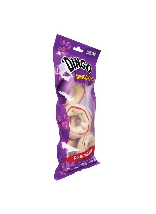 دينغو Ringo-OO، 5 قطع، على شكل حلقة، من جلد خام للمضغ لجميع الكلاب  - Image 2
