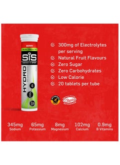 SIS Berry Electrolyte, SIS Science in Sport, Hydro with added B Vitamins, trusted quality since 1992, with vit b6 for reducing fatigue, zero sugar, 20x4.5g e  - Image 4