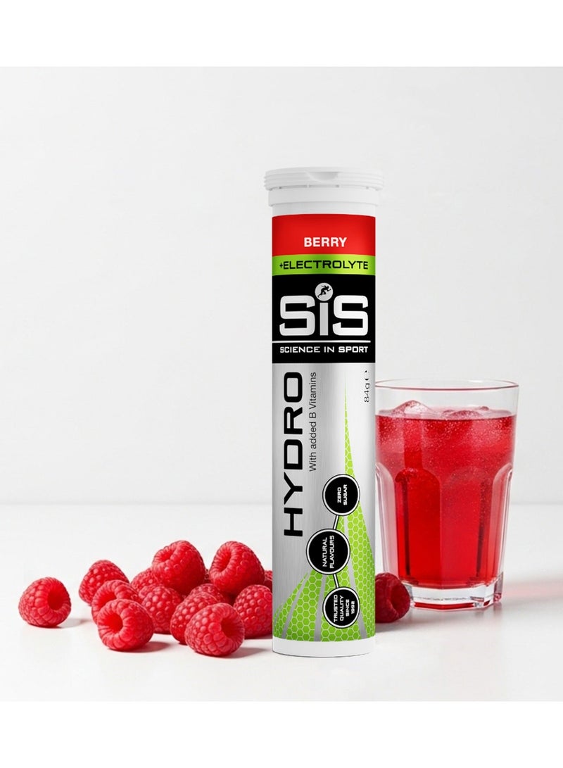 SIS Hydro Electrolyte Tablets | Sugar Free Hydration Tablets | Essential Electrolytes to Reduce Fatigue & Aid Rehydration | Gluten Free | Berry Flavour | 20 Servings | 1 Pack | 20 x 4.5g - Image 1