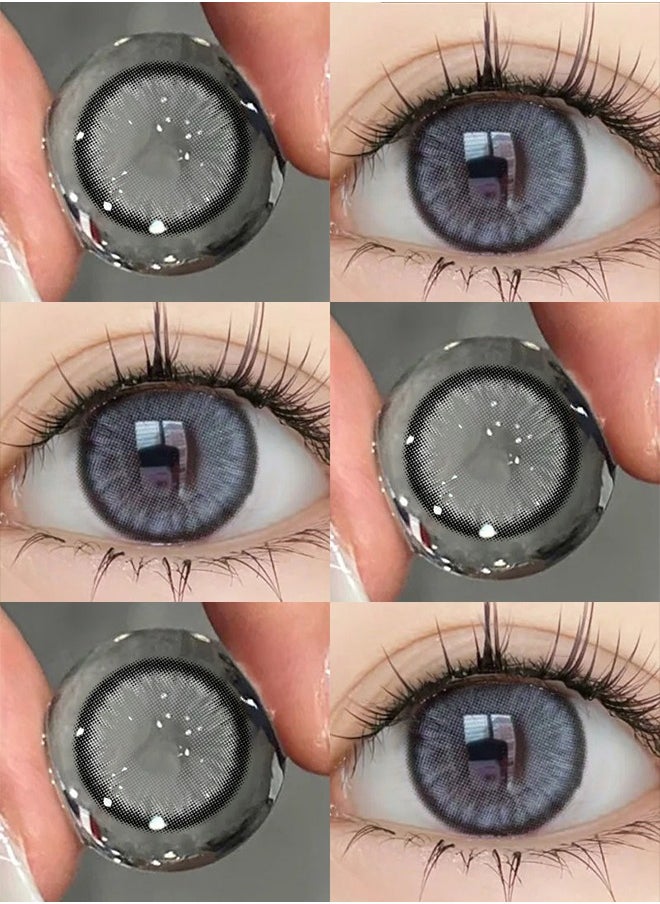 Mill Creek Mill Creek color contact lenses 14.5MM hydrogel lenses can be used for 12 months 1 pair of 2 grey glasses  - Image 1